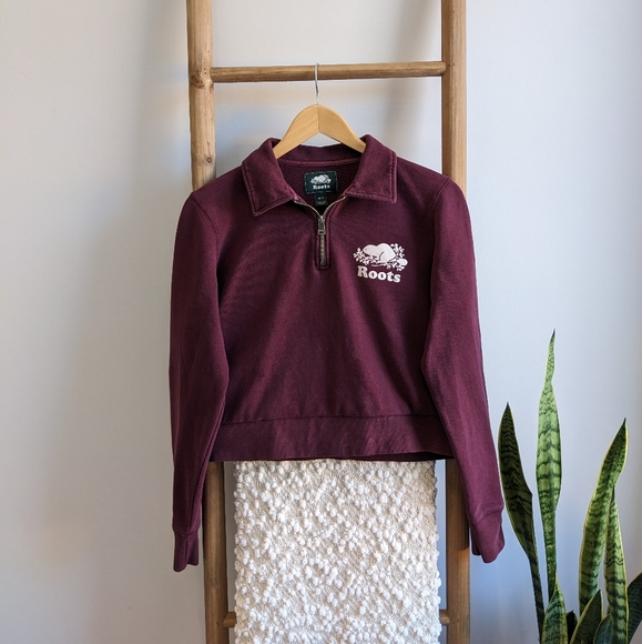 Roots Custom Cropped Quarter Zip Sweater - Picture 2 of 11